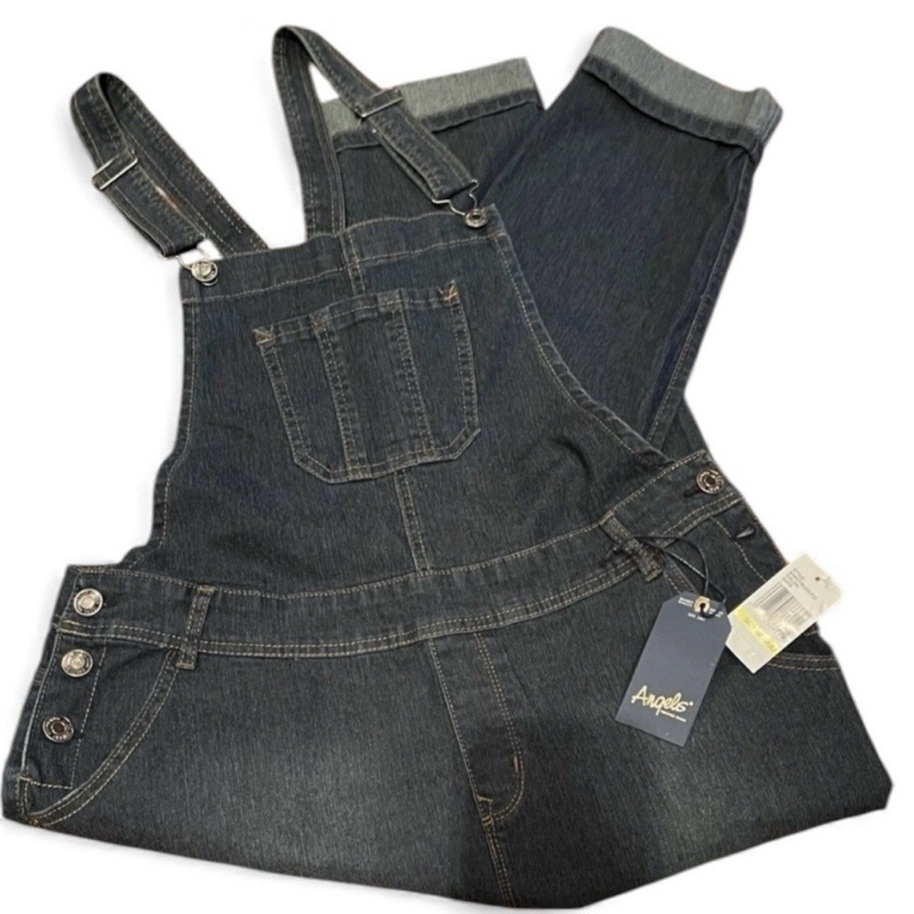 Angels Forever Young Blue Jean Overalls Medium NWT Signature Denim Bibs - Picture 2 of 12